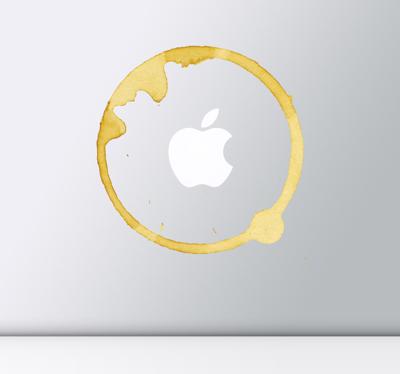 Sticker voor Macbook koffie vlek