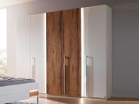 Kast VALOU 5 deuren mat wit/oak atlantic met led