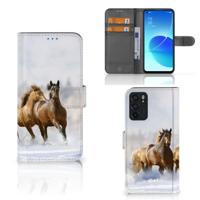 OPPO Reno6 5G | Telefoonhoesje | Met pasjeshouder | Paarden