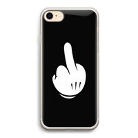 Middle finger black: iPhone 7 Transparant Hoesje
