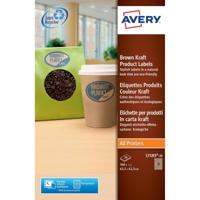 Avery L7103-20 productetiketten ft 63,5 x 42,3 mm (b x h), 360 etiketten, kraft, ovaal
