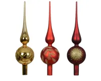Decoris Piek glas Rood en goud 31cm