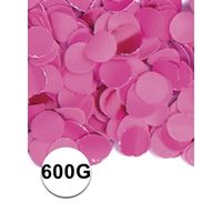 Zakje met 600 gram fuchsia roze confetti   -