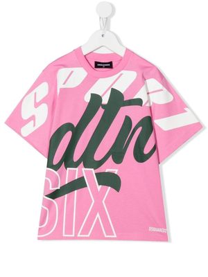 DSQUARED2 KIDS t-shirt à texte imprimé - Rose