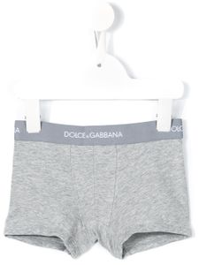 Dolce & Gabbana Kids boxer à logo - Gris