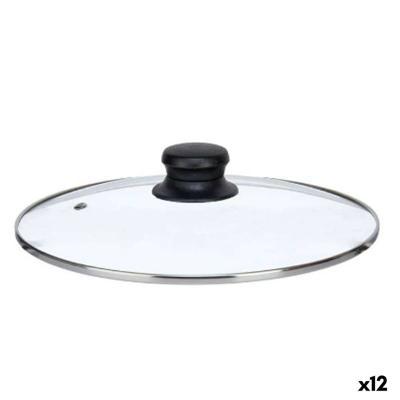 Pannedeksel Kinvara CN-SW1304-24CM CN-SW1304-24CM Transparant Zilverkleurig Zilver Metaal Glas Roestvrij staal Kristal Staal 24