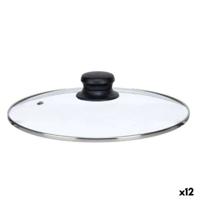 Pannedeksel Kinvara CN-SW1304-24CM CN-SW1304-24CM Transparant Zilverkleurig Zilver Metaal Glas Roestvrij staal Kristal Staal 24