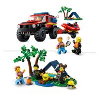 LEGO city 60412 4x4 brandweerauto met reddingsboot