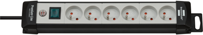 Brennenstuhl Premium-Line stekkerdoos | 6-voudig | Zwart/Lichtgrijs | 3m H05VV-F 3G1,5 | FR/BE - 1951564100