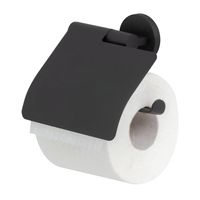 Tiger Noon toiletrolhouder met klep zwart - thumbnail
