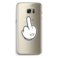 Middle finger black: Samsung Galaxy S7 Edge Transparant Hoesje