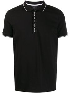 Armani Exchange polo à détail de logo - Noir