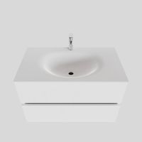 Badkamermeubel Solid Surface BWS Stockholm 80x46 cm Mat Wit (met 1 kraangat) - thumbnail