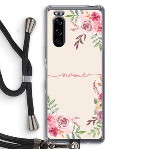 Rozen: Sony Xperia 5 Transparant Hoesje met koord