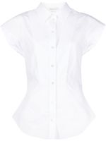 Alexander McQueen chemise en coton à mancherons - Blanc