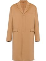 Prada manteau texturé à simple boutonnage - Marron Prada manteau texturé à simple boutonnage - Marron