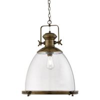 Searchlight Oud messing hanglampIndustrial met glas - 6659
