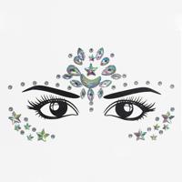 3 PC'S voorhoofd groene Masquerade make-up acryl gezicht sticker stijl: YT-50