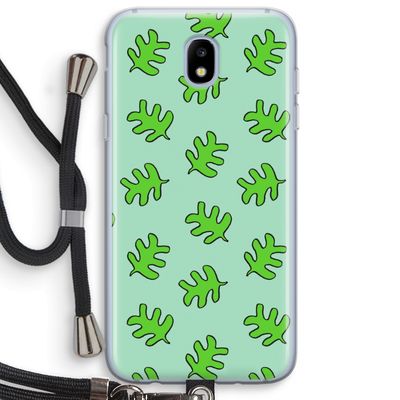 Groene blaadjes: Samsung Galaxy J5 (2017) Transparant Hoesje met koord