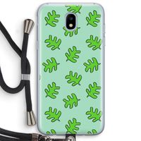 Groene blaadjes: Samsung Galaxy J5 (2017) Transparant Hoesje met koord