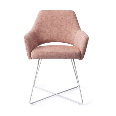 Jesper Home Yanai eetkamerstoel Pink Punch cross white
