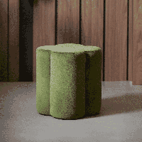 Light & Living Poef 'Nalani' Velvet, kleur Olijfgroen