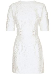 Dolce & Gabbana robe courte à motif monogrammé en jacquard - Blanc