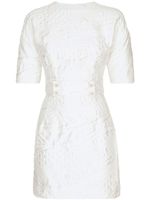 Dolce & Gabbana robe courte à motif monogrammé en jacquard - Blanc