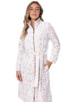 Duurzame fleece badjas panterprint