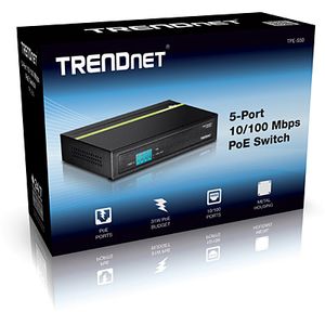 Trendnet TPE-S50 netwerk-switch Unmanaged L2 Fast Ethernet (10/100) Power over Ethernet (PoE) Zwart