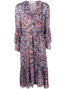 DVF Diane von Furstenberg robe portefeuille à imprimé peau de serpent - Multicolore