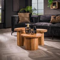 LifestyleFurn Organische Salontafel Shaylen Set van 3 stuks, Acaciahout - Massief acacia naturel - thumbnail