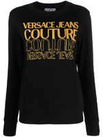 Versace Jeans Couture pull en coton à logo imprimé - Noir