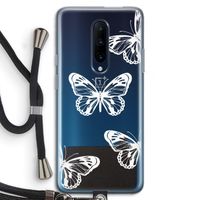 White butterfly: OnePlus 7 Pro Transparant Hoesje met koord