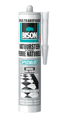 Natuursteenkit Transgrijs Koker 310 ml - Bison