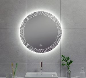 Badkamerspiegel Deco | 60 cm | Rond | Directe en indirecte LED verlichting | Touch button | Met verwarming