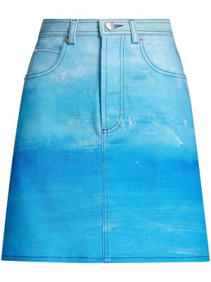 Marni jupe évasée à motif tie-dye - Bleu