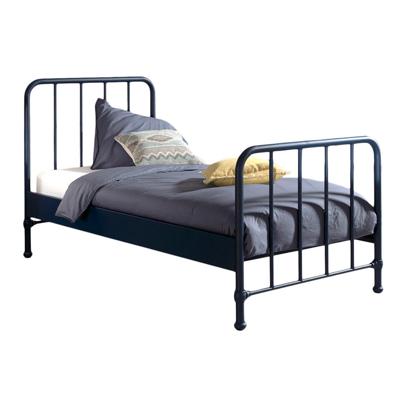 Leen Bakker - Vipack Bed Bronxx - Denim - 90x200 Cm - Metaal - Blauw - 208x98.5x110 Cm