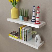 VidaXL 242183 stelling Zwevende plank Muur gemonteerd MDF Wit - thumbnail