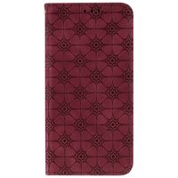 Samsung Galaxy A52 hoesje - Bookcase - Pasjeshouder - Portemonnee - Bloemenpatroon - Kunstleer - Rood