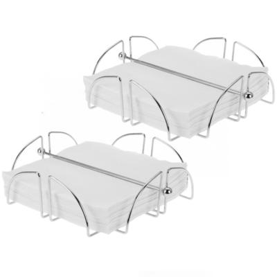 Excellent Houseware servettenhouder - 8x stuks - chroom zilver - 19 x 19 x 6 cm - tafel model Excellent Houseware servettenhouder - 8x stuks - chroom zilver - 19 x 19 x 6 cm - tafel model