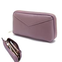 2-vouwen vierkante lederen handtas (paars)