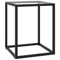 vidaXL Salontafel met gehard glas 40x40x50 cm zwart - thumbnail