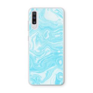 Waterverf blauw: Samsung Galaxy A70 Transparant Hoesje