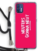 Neuters (roze): Motorola Moto G9 Plus Transparant Hoesje met koord Neuters (roze): Motorola Moto G9 Plus Transparant Hoesje met koord