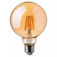 E27 LED Filament Lamp - Dimbaar - 8W 700lm - 2200K amberkleurig - Vervangt 60 Watt - E27 fitting - G125 lamp - Edison lamp - Grote fitting