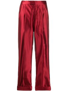 TOM FORD pantalon en satin à taille haute - Rouge