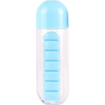 Fles - medicijnen doos/pillendoos - 600 ml - 7-vaks - 23 cm