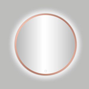 Badkamerspiegel Best Design Venetie Lyon LED Verlichting 60x60 cm Rond Mat Rose Goud
