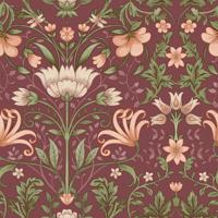 Dutch Wallcoverings Xanadu - Emiliana Maroon